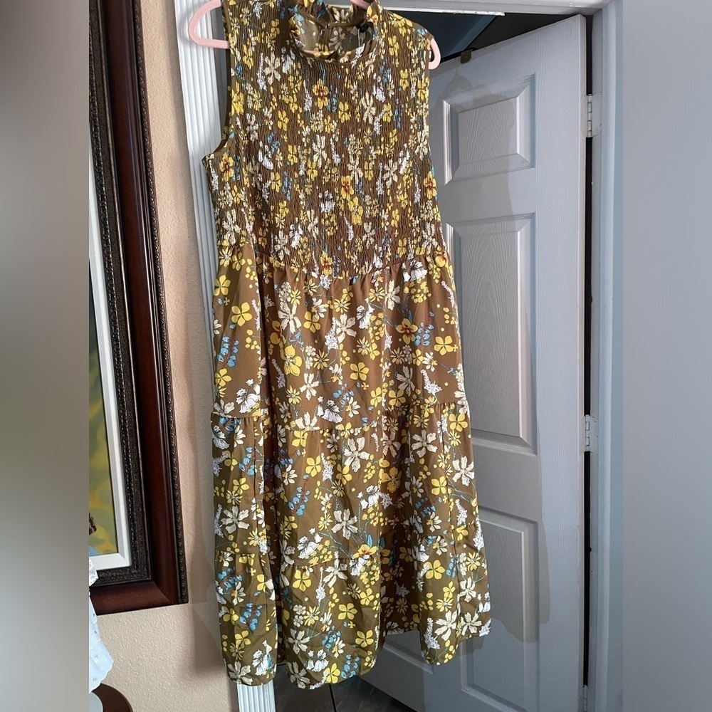 NWT  Floral print ruffle pockets dress  size 22/24 🌸🌺🌹 128 HARD TO FIND - Picture 2 of 6
